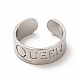 304 anello per polsino aperto da donna in acciaio inossidabile con parola regina RJEW-B027-18P-2