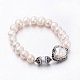 Bracelets élastiques de perles rondes BJEW-K093-M-2