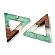 Pendentifs en résine transparente et bois de noyer RESI-ZX017-22-2