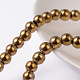 Chapelets de perles en hématite synthétique sans magnétiques G-G091-6mm-1-1