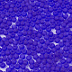つや消し色ガラスビーズ  透明色  ラウンド  ブルー  4x3mm  穴：1mm  約4500個/袋 SEED-S040-04A-05-3