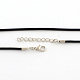Feng shui yin yang colliers pendentif en émail en alliage de zinc plaqué platine avec cordon ciré et chaînes d'extension en fer X-NJEW-R228-66P-3