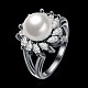 Elegante concha de latón perla anillos de dedo RJEW-BB23131-8-7