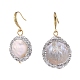 Juegos de aretes colgantes de perlas naturales EJEW-JE03912-4