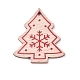 ポプラウッドペンダント  雪片とクリスマスツリー  クリスマスのために  染め  バリーウッド  49.5x42x2.5mm  穴：3mm WOOD-E011-08-1