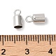 Rhodium Plated 925 Sterling Silver Cord Ends STER-P055-02A-P-3