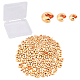 CREATCABIN 1 Box 150Pcs 3 Sizes Crimp Beads Covers 18K Real Gold Plated Brass Half Round Open Knot End Tip Caps Spacers Stopper for DIY Jewelry Making Bracelets Necklaces Crafts Findings KK-CN0001-11-1