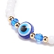Mauvais œil en résine et bracelet extensible en perles acryliques pour femme BJEW-JB08609-04-4