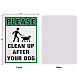 Globleland s'il vous plaît nettoyer après le signe de votre chien AJEW-GL0001-05C-06-2