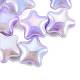 UVメッキレインボー虹色アクリルビーズ  スター  紫色のメディア  20x22x10.5mm  穴：3.2mm PACR-T016-02A-4