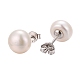 Orecchini a bottone di perle X-EJEW-Q701-01B-5
