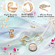 Cheriswelry 4Pcs 4 Style Snake & Smiling Face & Star Brass Cuff Rings for Her RJEW-CW0001-01-4