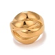 Ионное покрытие (ip) 304 текстурированное массивное кольцо из нержавеющей стали для женщин RJEW-B040-03B-G-2