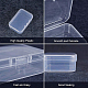BENECREAT 18 pack rectangle Clear Plastic Bead Storage Case with Flip-Up Lids for Items CON-BC0004-12A-5