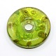 Green Handmade Gold Foil Glass Disc Pendants X-SLSP31-1-3