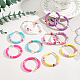 6 пара сережек-колец из полимерной глины двух цветов в стиле серфера с бусинами Heishi EJEW-AN0002-23-7