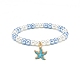 4 pièces 4 styles bracelets à breloques extensibles en alliage d'émail sur le thème de l'océan BJEW-JB08760-5