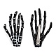 ハロウィンのスケルトンの手骨のヘアクリップ  プラスチック＆鉄ワニのヘアクリップ  ブラック  72x41x6mm PHAR-H063-A02-2