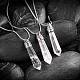 Bullet Natural Crystal Pointed Pendant Necklaces NJEW-BB00018-04-2