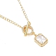 Brass Micro Pave Clear Cubic Zirconia Pendant Necklaces NJEW-JN02923-02-2