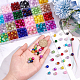 Arricraft circa 600 pezzo di perle di vetro crackle di 24 colori CCG-PH0001-12-3