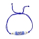 Colonna di perle di vetro e semi con braccialetto a maglie di cuore BJEW-MZ00028-02-1