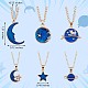 6pcs collier pendentif lune bleue JN1067A-2