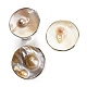 淡水シェルとパールの調節可能な指輪、女の子用女性用  プラチナ真鍮リング  ラウンド  4mm  内径：18mm  丸型：直径26mm。 AJEW-Z010-03A-P-1