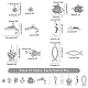 NBEADS 72 Pcs 12 Styles Fish Theme Charms Pendants TIBE-NB0001-23-5