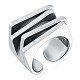 925 Sterling Silver Multi Layered Rectangle Open Cuff Ring JR916A-1