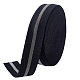 Benecreat bandas elásticas elásticas de costura de 10.9 yarda y 1 pulgadas con purpurina plateada en bandas elásticas anchas planas negras para coser OCOR-WH0080-72B-1