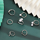 Chgcraft 16 Uds anillos en blanco 4 estilos anillos de punta de latón ajustables base para cuentas medio perforadas almohadilla en blanco bandejas de anillos accesorios de joyería para diy kit de fabricación de anillos en blanco KK-CA0002-16-8