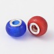Mixed Color Silver Plated Brass Core Handmade Rondelle Lampwork Large Hole European Beads X-DAP34-2