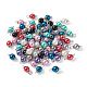 Yilisi 100 pz 8 colori perla di vetro rotonda charms connettore perline FIND-YS0001-21-3