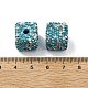 Бусины из полимерной глины в форме куба со стразами CLAY-NH0001-08C-4