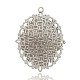 花の写真のガラス楕円形の大きなペンダント  アンティーク銀合金のセッティングをメッキで  カラフル  61x48x9mm  穴：3mm PALLOY-J551-08AS-2