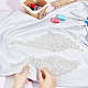Accessori per costumi adesivi per camicie floreali lunghe ricamate con perline FIND-WH0152-164-3