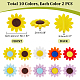 PH PandaHall 20pcs Sunflower Silicone Beads with 2mm Hole SIL-PH0001-13-4