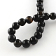 Agate noire naturelle chapelets de perles rondes G-R342-4mm-01-3