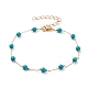 Round Synthetic Turquoise(Dyed) Beaded Bracelets BJEW-JB05274-01-1