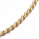 304ステンレス鋼の蛇行チェーンアンクレット  カニカン付き  ゴールドカラー  7-5/8インチ（19.5cm） AJEW-G024-04G-3