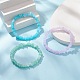 3 set di braccialetti elasticizzati con perline in acrilico colorato BJEW-JB09387-4