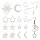 Yilisi diy kit de fabrication de boucles d'oreilles pendantes lune et étoile DIY-YS0001-35-1