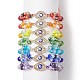 7pcs ensemble de bracelets de perles tressées en verre et mauvais œil au chalumeau 7 couleurs BJEW-JB08907-1