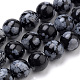 Naturschneeflocke Obsidian Perlen Stränge X-G-S259-20-8mm-1