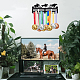 Espositore da parete con porta medaglie in ferro a tema sportivo ODIS-WH0021-650-7