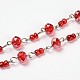 Glass Rondelle Beads Chains for Necklaces Bracelets Making AJEW-JB00115-04-1