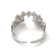 304 anello da polsino aperto da donna in acciaio inossidabile con pipistrello gotico RJEW-E066-01P-3