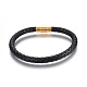 Leather Braided Cord Bracelets BJEW-E352-01G-1