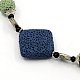 Lava Beads Necklaces NJEW-D180-M-3